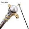 Golden Resin Double Snake Head Cobra Walking Cane Fashion Decorative Steel Stick Gentleman Elegant Cosplay Cane Crosier 94cm