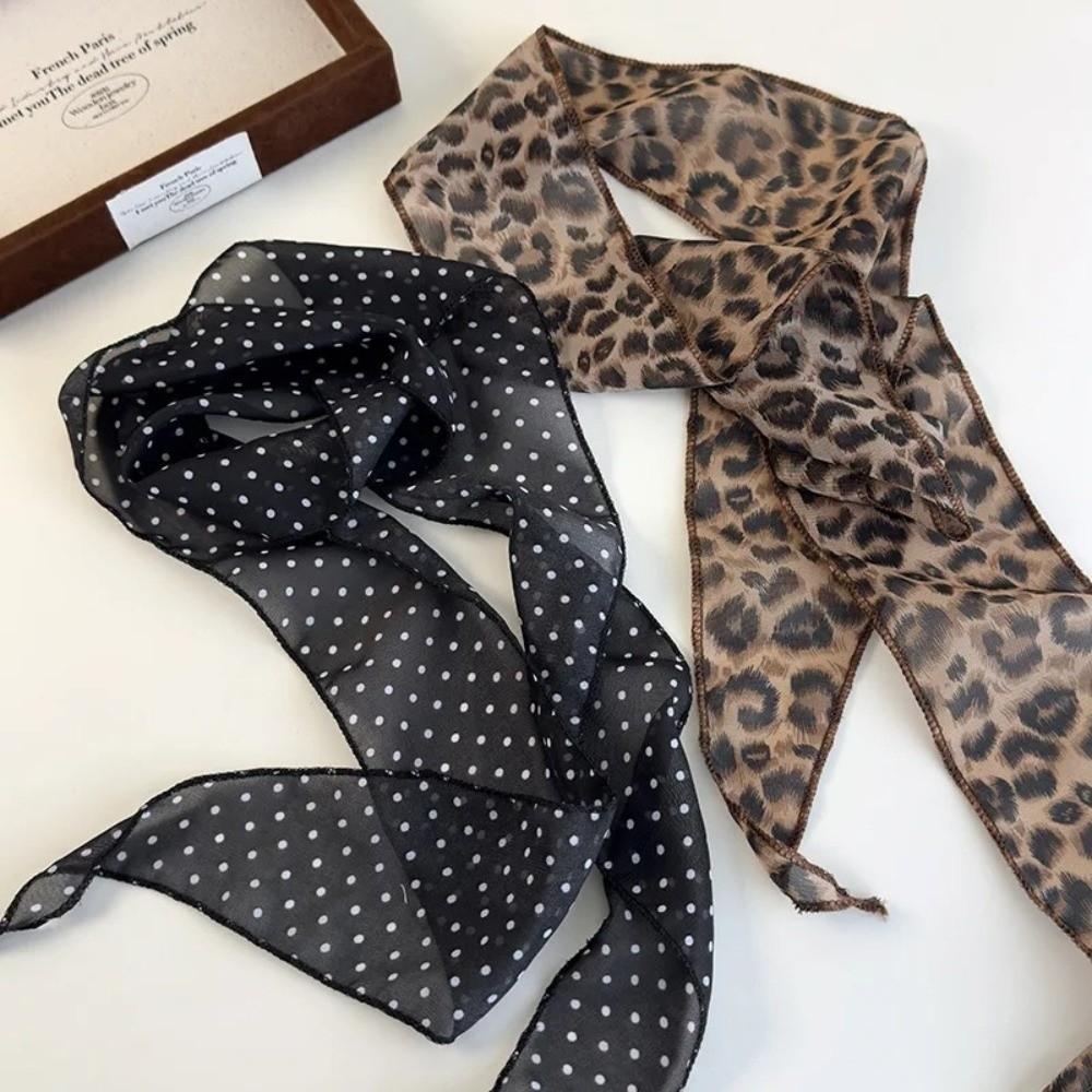 Boho Scarf Belt Leopard Print Women Neckerchief Trendy Hair Band Head Wrap