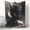 1pc Cozy Reversible Polyester Flannel Fleece Throw Blanket, Digital Print Cute Dragon Design, Contemporary Style, All-Season Soft Warm Blanket for Sof