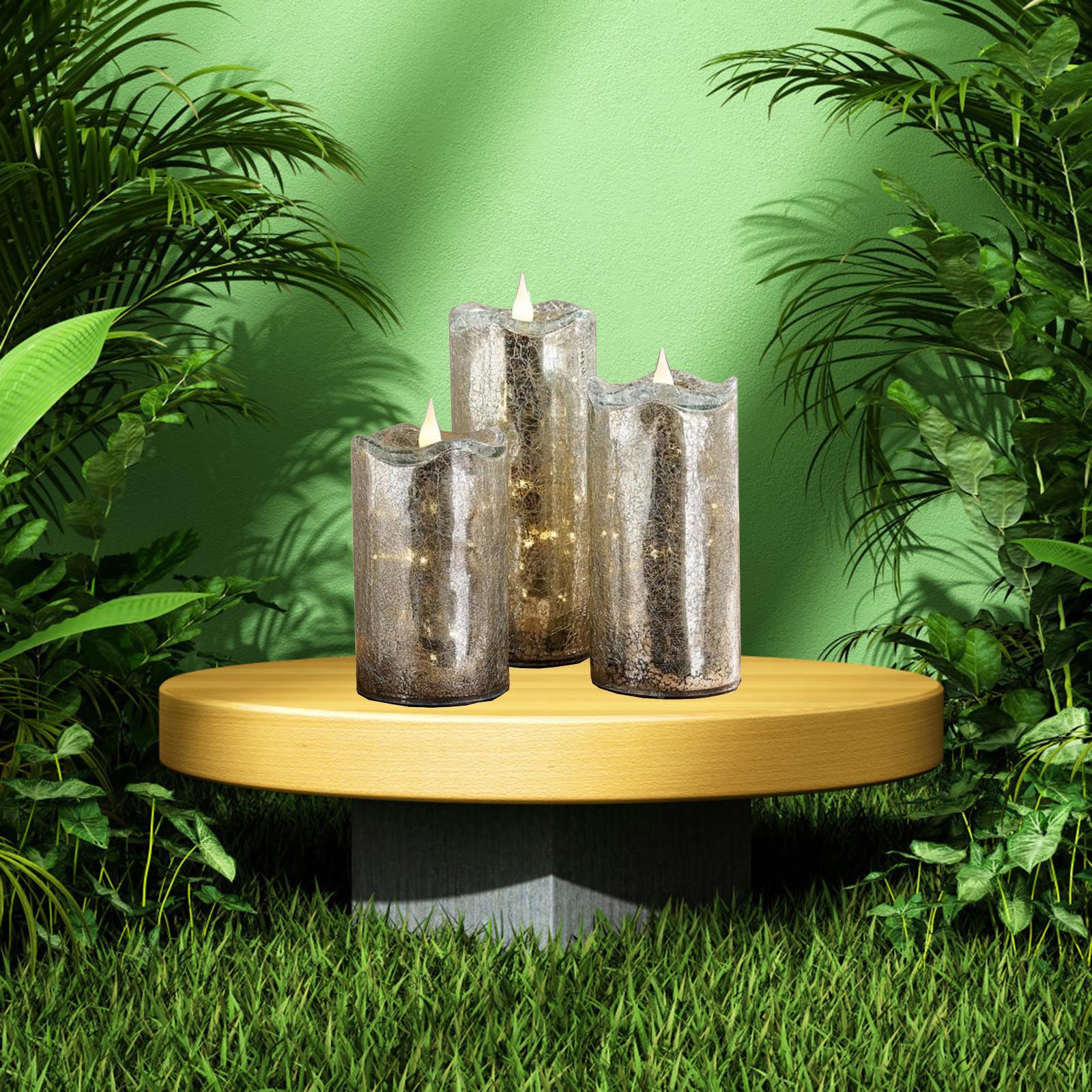 

Luminous Cracked Glass Candles, Holiday Decorations, Party Event Supplies One Size