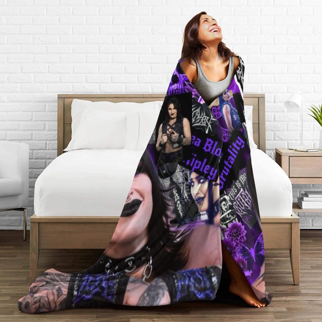 Rhea Ripley Wrestlerka Wrestlingová Hodicídeka na Pohovku Měkká Nadýchaná Plyšová Deka 50x60 Palců Vícevelikostní Přehozy na Postel pro Všechna Roční Období