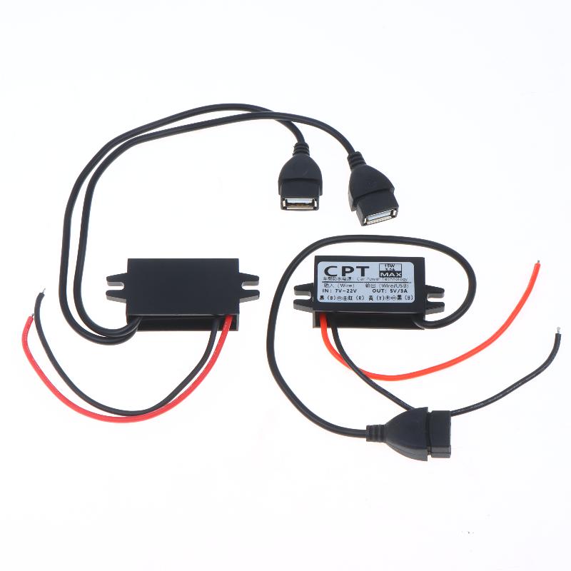 A2Bc 12V To 5V 3A Single/Double Usb Power Supply Adaptor Direct Current Converter Connector For Car Dvr