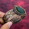 Pulseira de Esmeralda Zambiana Multifacetada Joia Enrolada com Fio de Cobre Pulseira Ajustável