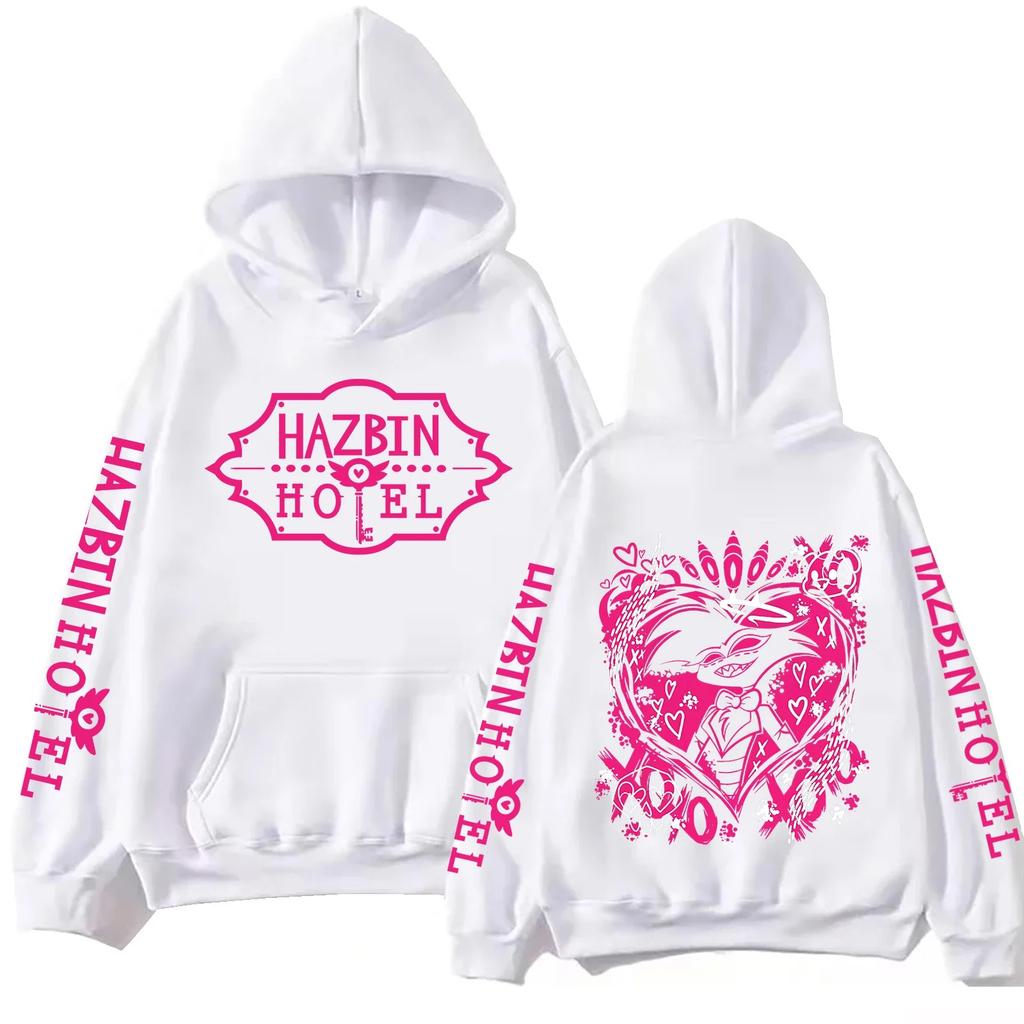 Anime Hazbin Hotel Angel Dust Print Hoodie Man Woman Harajuku Pullover Tops Sweatshirt  Fashion Sportwear
