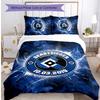 Set Lenzuola Stampato Calcio Hamburger SV 3 Pezzi, Comodo Set Copripiumino per Camera da Letto Amico della Pelle