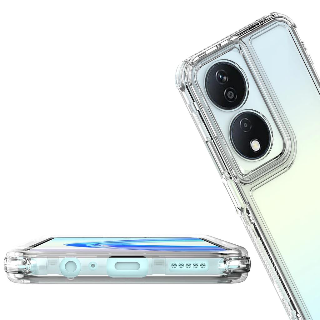 3 in 1 Hybrid Armor Shockproof Phone Case For Honor X7B 6.8 inches Hard Plastic Frame Transparent TPU Back Cover Coque Fundas