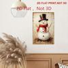 Vintage Christmas Snowman Tin Sign, Flat Aluminum 20x30cm Wall Decor for Home & Holiday