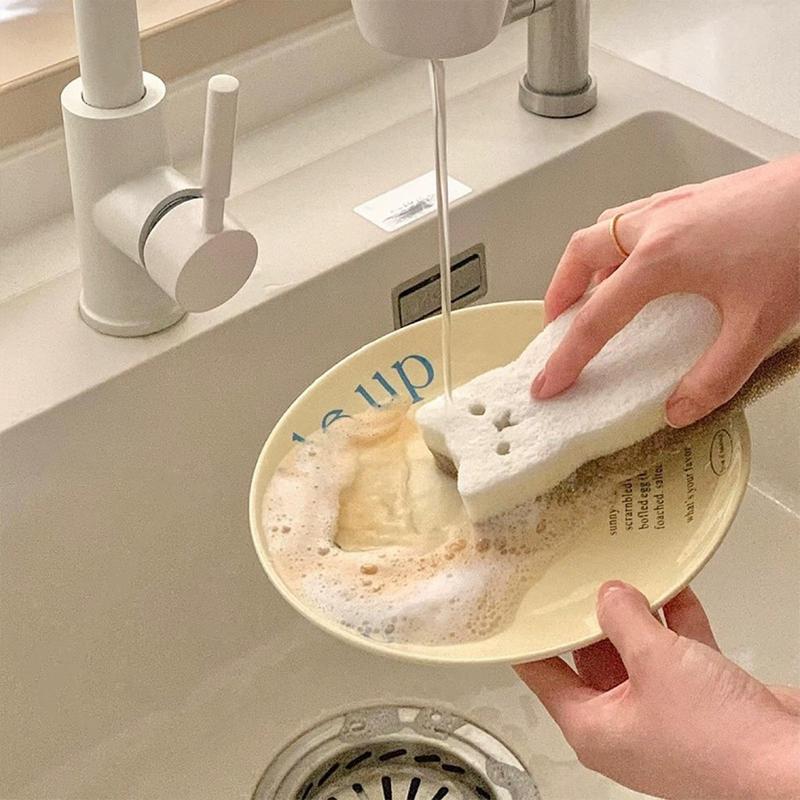 Cat Scrub Sponges 4x Cute Scrub Sponges For Pots Multifunctional Household Dishwashing Tools Reusable Dishwashing Cloth Scrubber