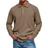 Men's Casual Style Solid Color Loose  Shirt Long-sleeved Top