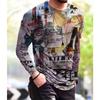Vintage Punk Street Style Men's Long Sleeve T-Shirts Spring Autumn 3D Printing Youthful Vitality Tops Tees Plus Size 6XL