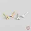 925 Silver Inlaid Crystal Geometric Clover Stud Earrings Light Luxury Mature Glamour Women Jewelry Accessories