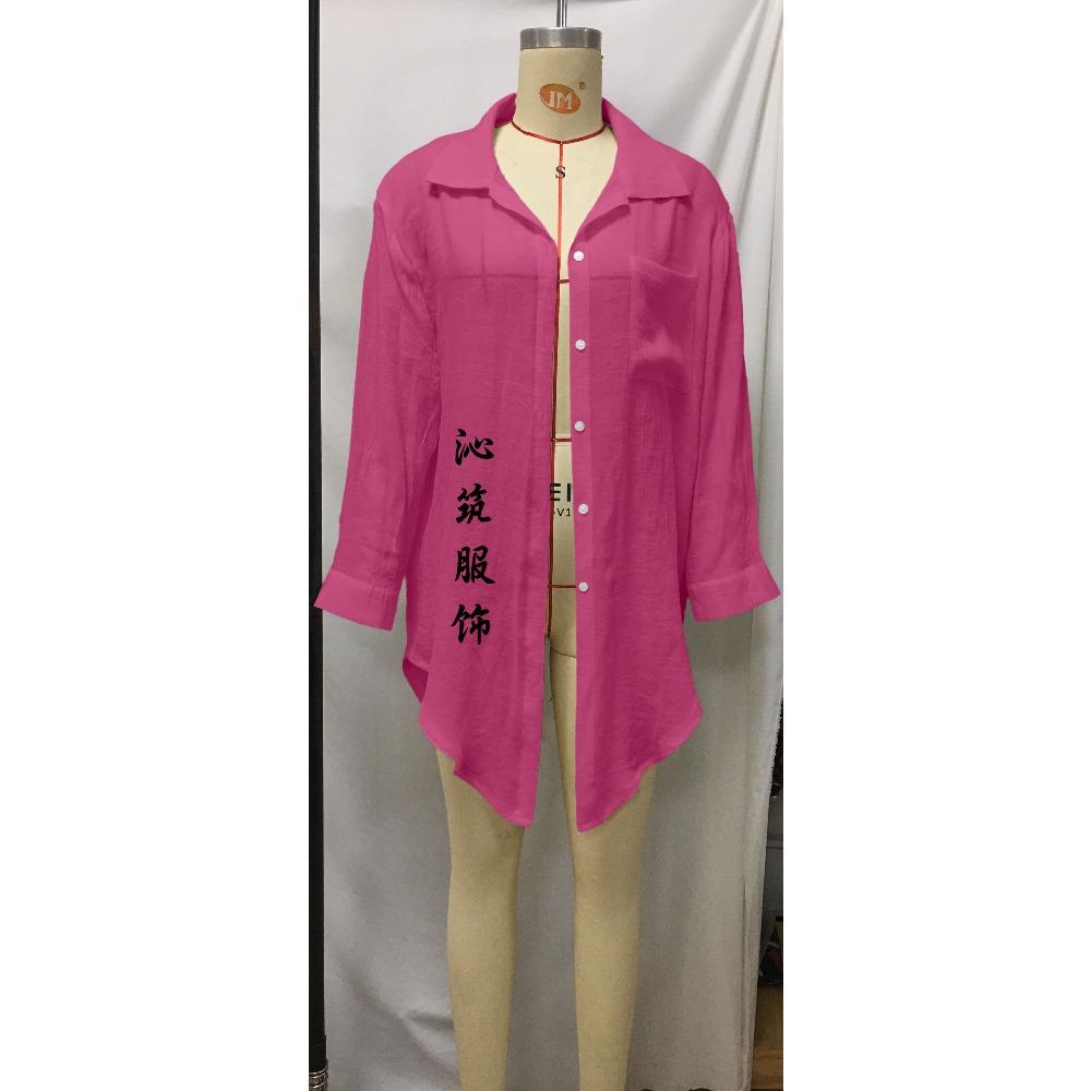 New Beach Blouse Bamboo Cotton Shirt-style Sunscreen Jacket Bikini Outer Cardigan Blouse