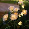 1PC Solar 5-Head Rose Flower LED Light Outdoor Atmospheric Decor Lamp Landscape Lightting for Garden Lawn Yard Path Graveyard