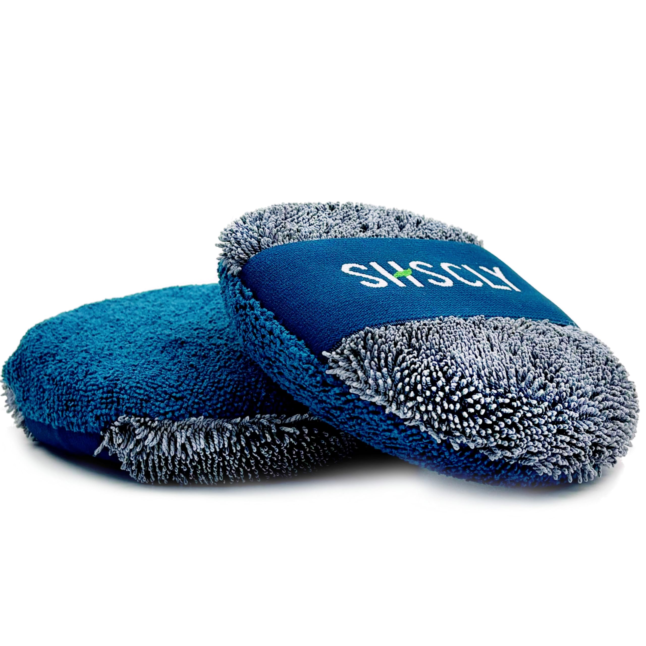 

SHSCLY Sisclay Sponge Applicator Sponge Buff Polishing Sponge (Gray/Blue 2 Pack) Round approx. 12.7Φ×3cm