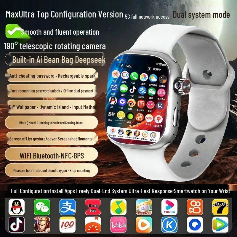 Huaqiangbei 5G Smartwatch with SIM, WiFi, Dual System, & Universal NFC Support