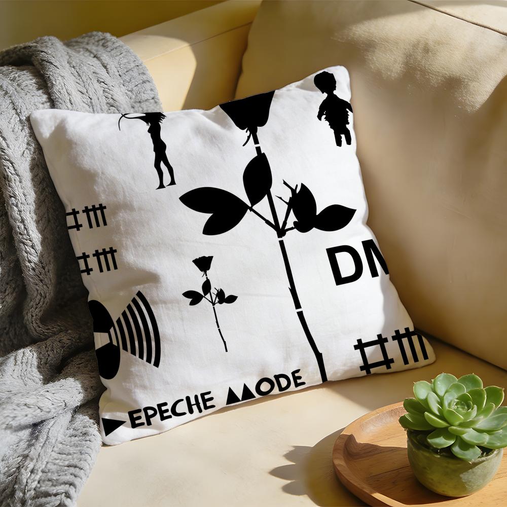 Cushion Cover  Washed Linen  Soft Breathable Decorative Case For Sofa Home Band DDepeche MMode Memento Mori Pillow Cover