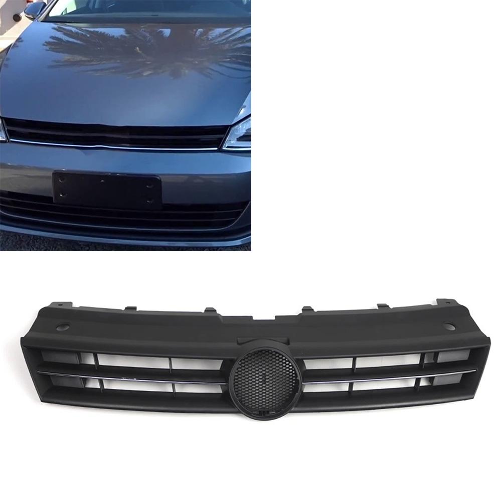 Car Front Bumper Grille Marked Grille Single Silver Dumb Black Grill For Golf 2015-1017 Exterior Parts