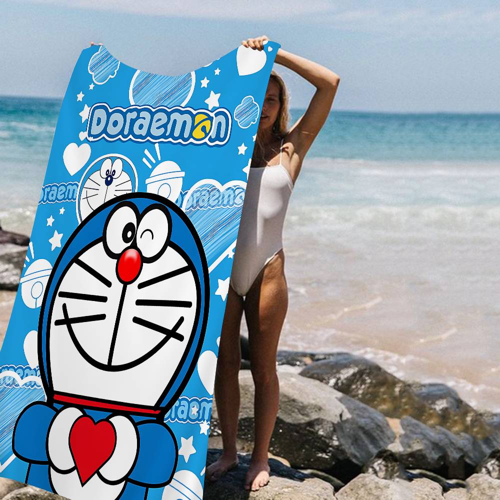 Funny Cartoon D-Doraemones Movie Microfiber Printed Beach Towel Mountain Climbing Yoga Beach Swimming Running Absorbent Towel