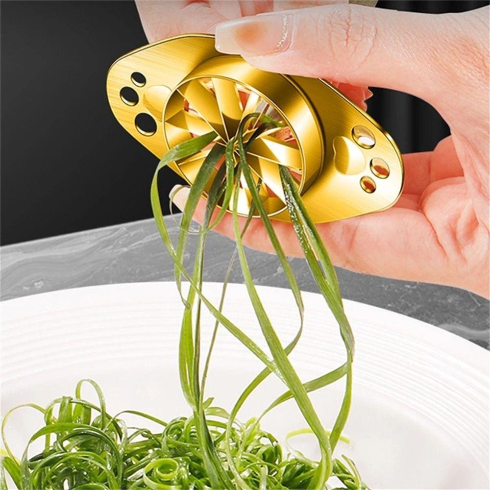 304 Stainless Steel Green Onion Slicer Food Grade Corrosion Resistant Scallion Cutting Tool Time-Saving Multi-functional