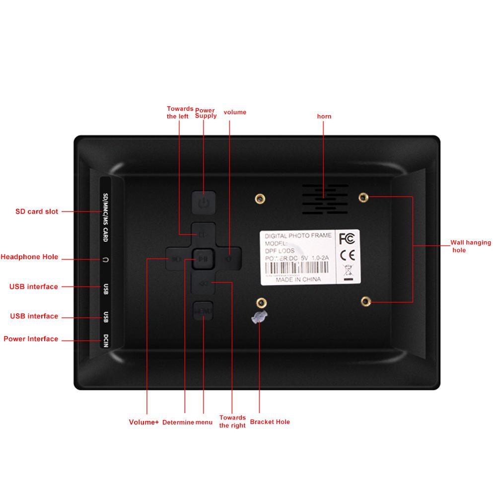 7 inch LED Screen Digital Photo Frame Electronic Album Support Music/Video/Photo Support Multiple Languages Clock/calendar