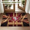 Kristall-Samt Quadratischer Teppich Benutzerdefinierter Name San Francisco 49ers Muster Rutschfest Wohnboden Dekoration Teppich