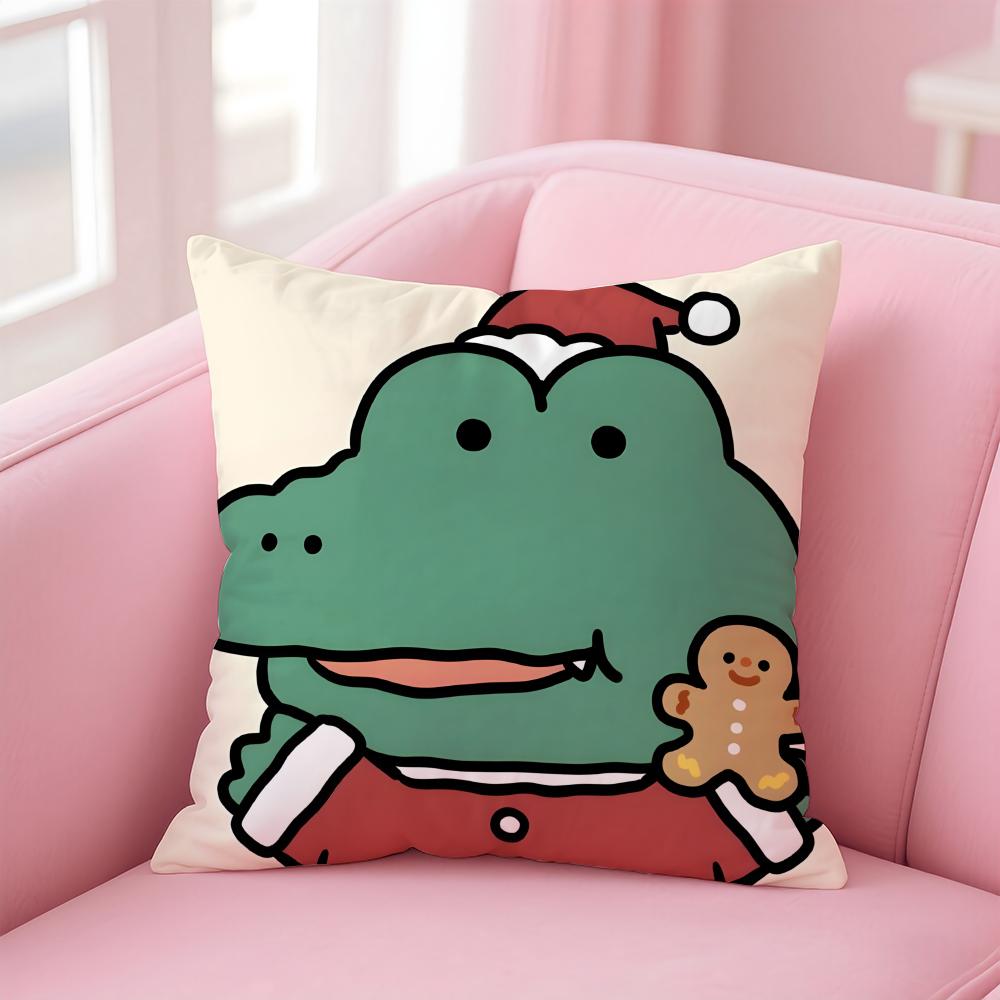 Cute Cartoon crocodiles Cushion Cover Pillowcase Short Plush Invisible zipper Room Sofa Cushion Cover
