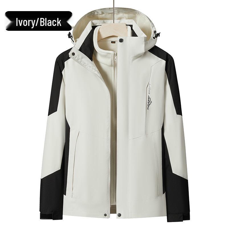 Unisex 3-in-1 Winterjas, Winddicht & Waterdicht, Fleece-gevoerd, Buiten Klimmen, 2-delige Set