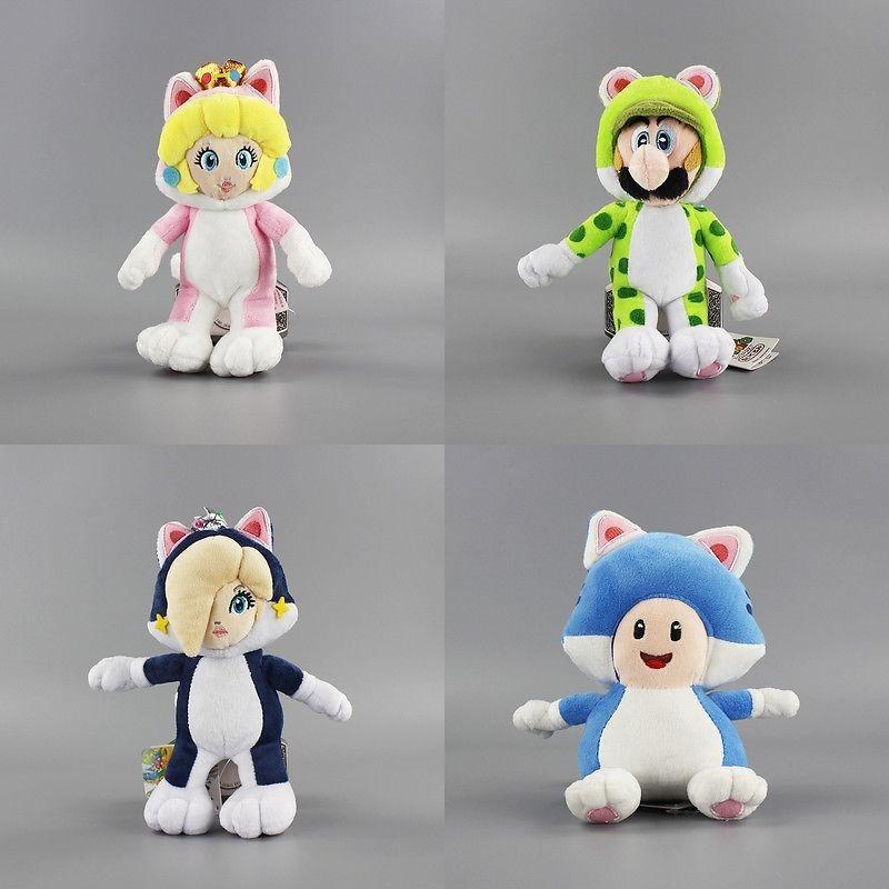 Liebliche Prinzessin Sanei Super Mario 3D World Neko Katze Mario 9" Plüschtier Spielzeug Pädagogisch Und Fesselnd Interaktives Spielset