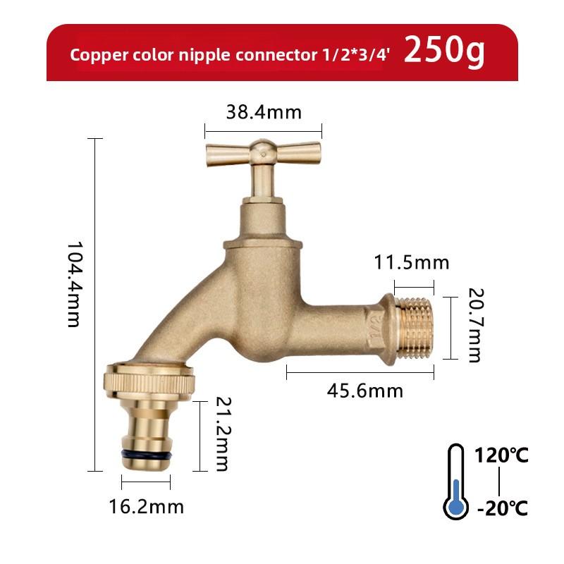 copper Slow Boiling Faucet, Male Thread Bronze Antique Brass with Handle, Faucet Petcock Tap