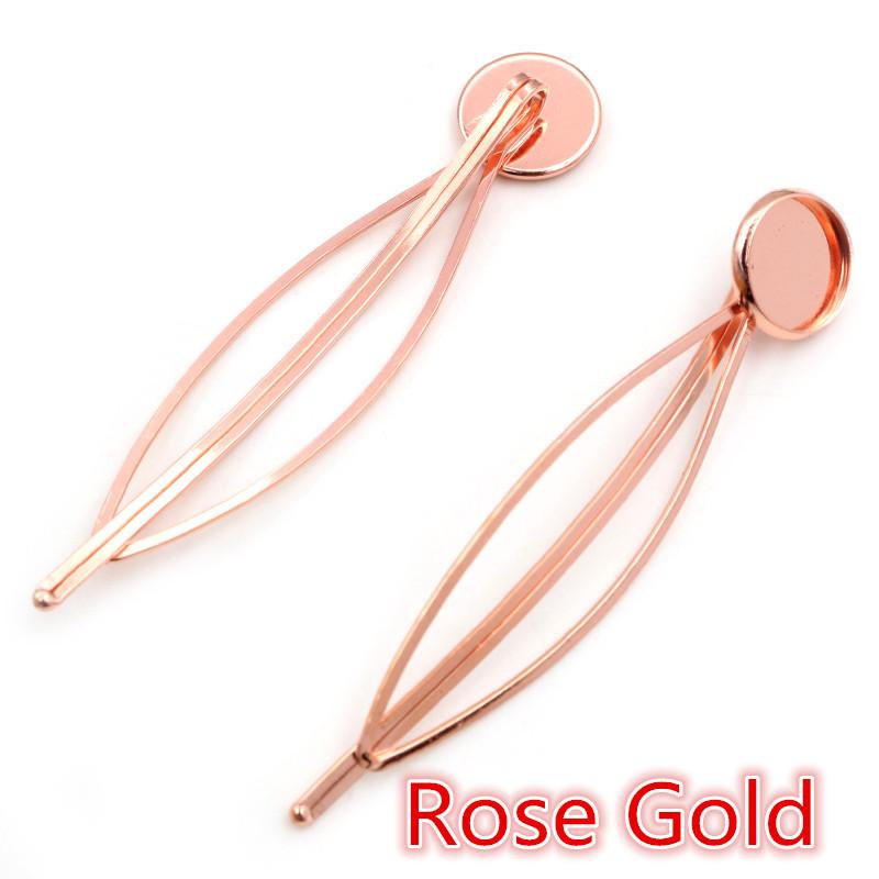 Fashion 12mm 10pcs 5 Styles High Quality 6 Colors Copper Material Hairpin Hair Clips Hairpin Base Setting Cabochon Cameo Base