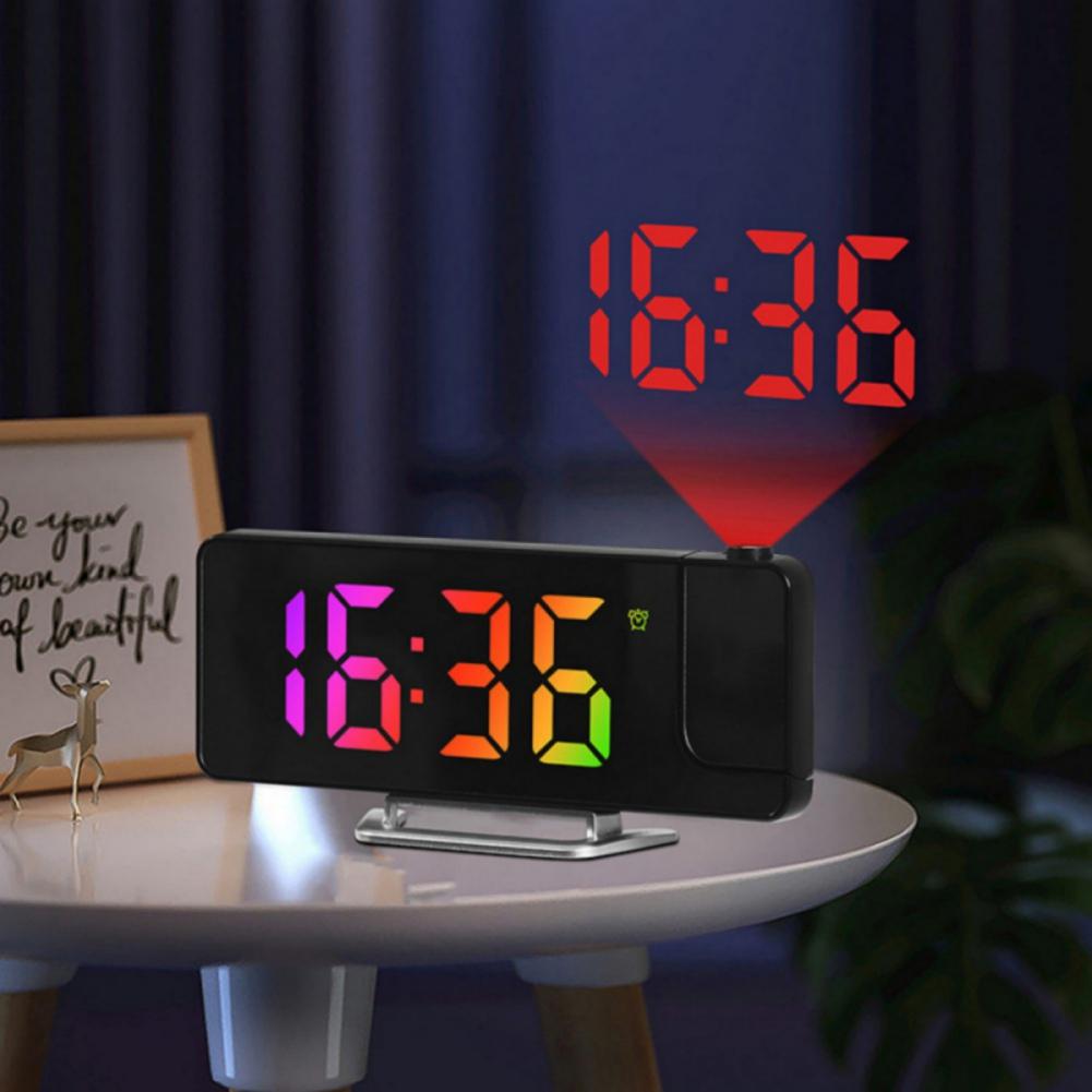 LED Large Screen Mirror Projection Alarm Clock Digital Clock