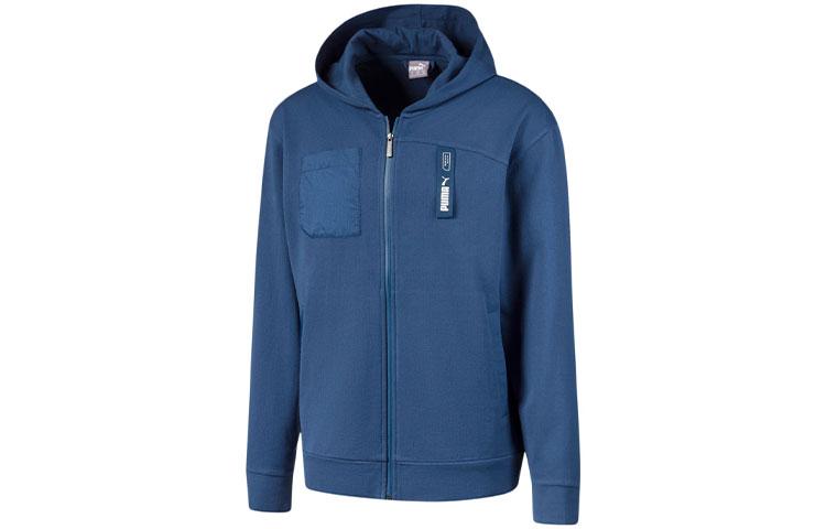PUMA Jackets Men s Dark Denim Blue Hooded Moderate Soft Shell 582699-43 XXL