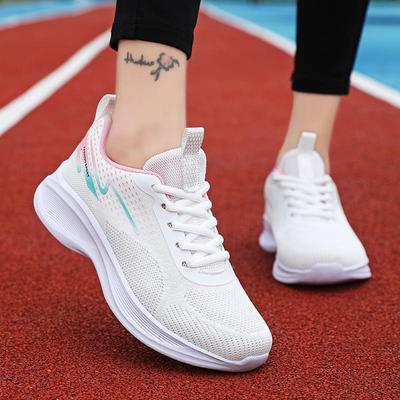 Damen Sneaker Mesh Atmungsaktiv Sport Laufen Joggen Klobige Plateauschuhe Flache Schuhe Student Lässige Trainer Rutschfeste Sneaker