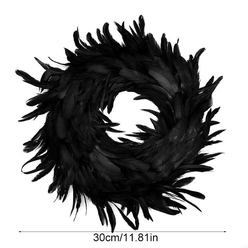 

Хэллоуин Венок из перьев Домашний Садовый Венок Гирлянда Украшения Настенное подвесное украшение для входной двери Подвески Композиция Реквизит Украшение для вечеринки