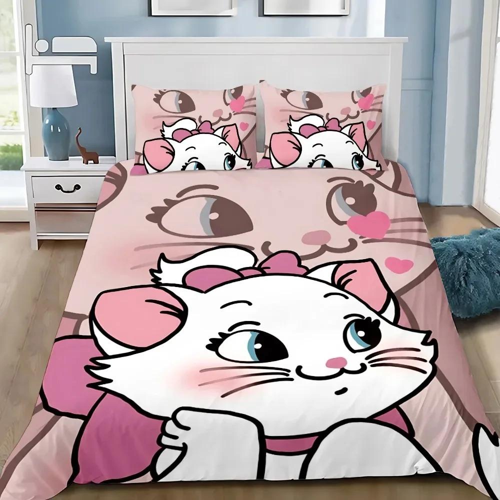 

Pink M-arie Cat Bedding Sets Children s Birthday Gift with Zip Room Decor Teenagers adulte Microfibre3-Piece Duvet Cover 135x200cm