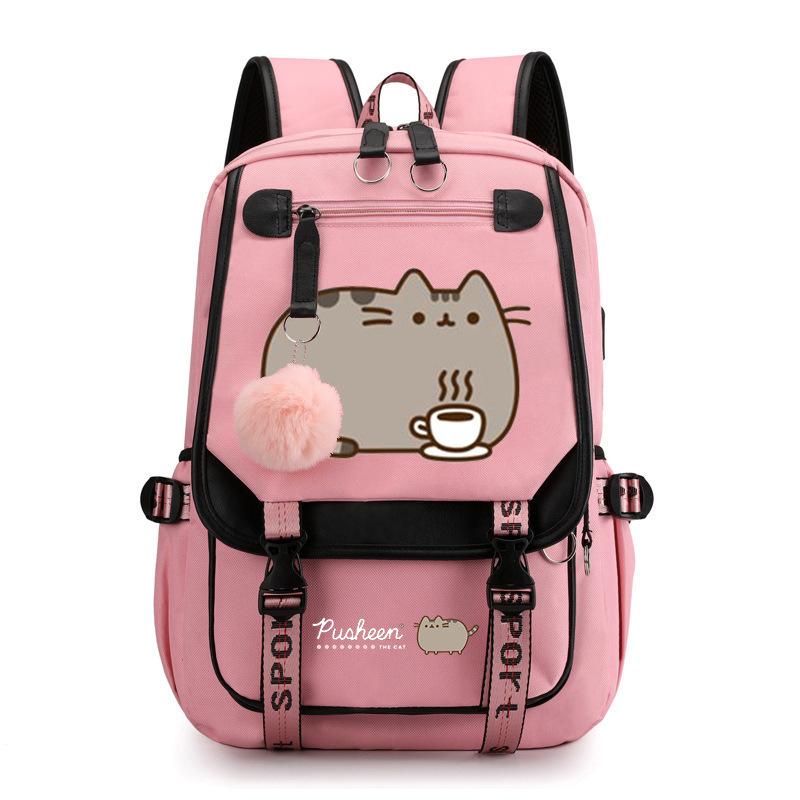 Pusheen Kaķis Lielas ietilpības mugursoma Āra