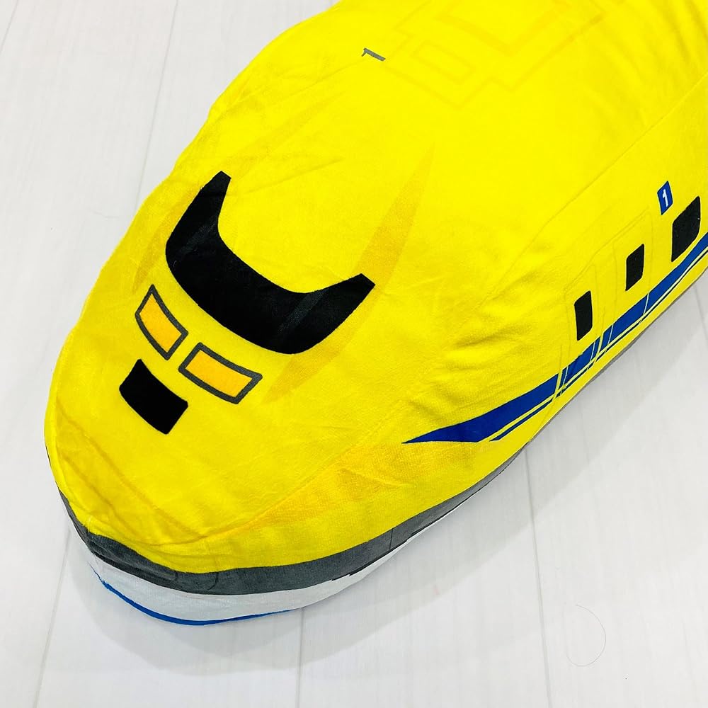 MORIPiLO Doctor Yellow Shinkansen Plush Pillow Microfiber Cushion 60x23x23cm Character Sleeping Pillow