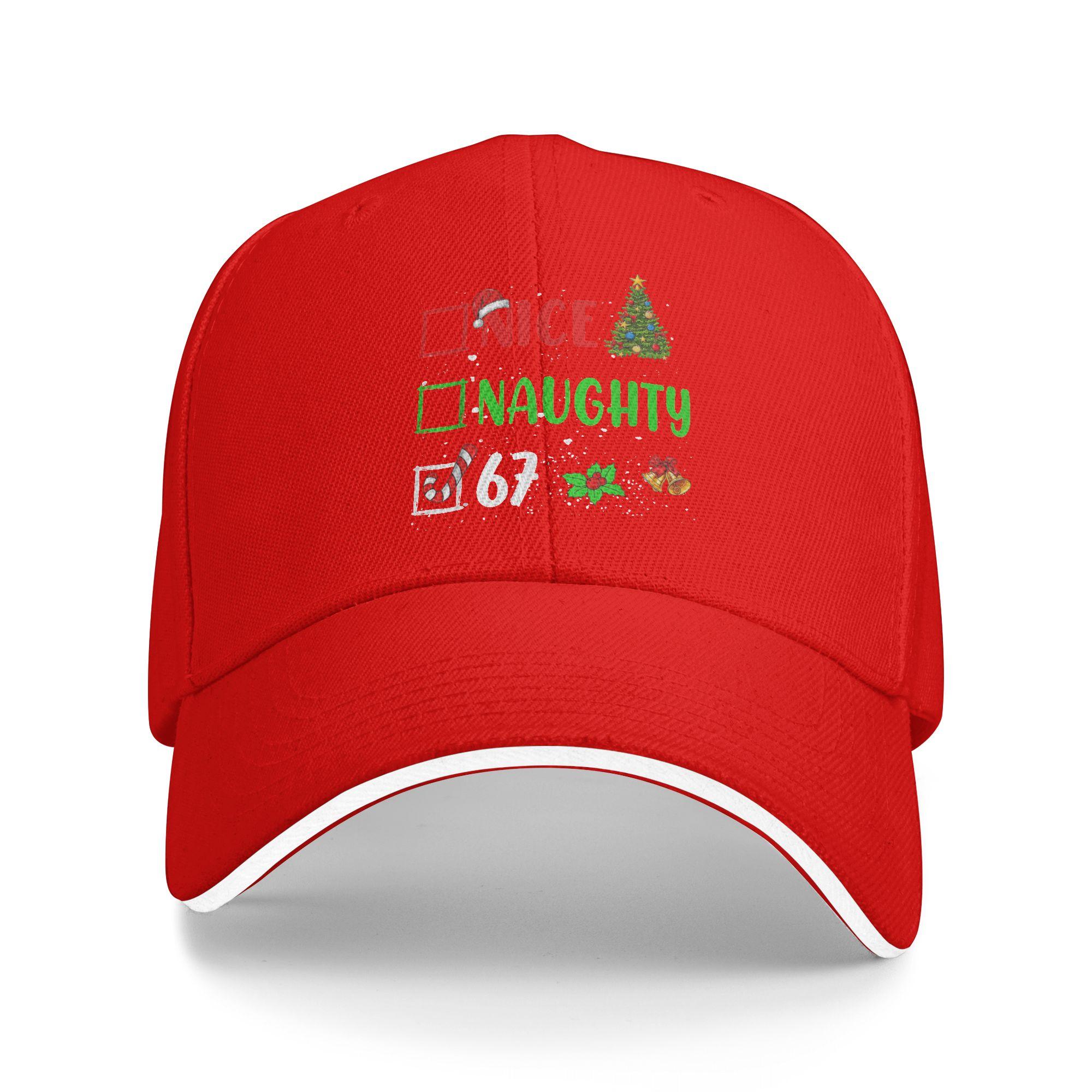 Christmas Nice Naughty 67 Meme Baseball Cap  Women Men Print Trucker Hat Summer Fashion Hiking Fishing Sunscreen Snapback Cap One Size