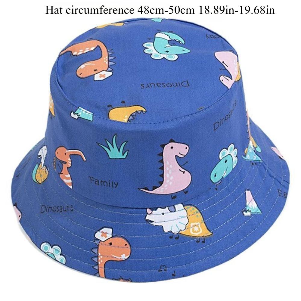 Kids Bucket Hat For 1-3 Years Old Toddlers Cute Fish Dinosaur Pattern Outdoor Uv Protection Breathable Sun Hat For Baby