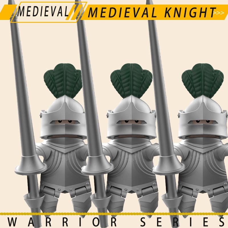 Medieval Military Knights Series Building Blocks Castle Army Soldier Figures Shield Sword Accessories Warrior Bricks Gifts Toys