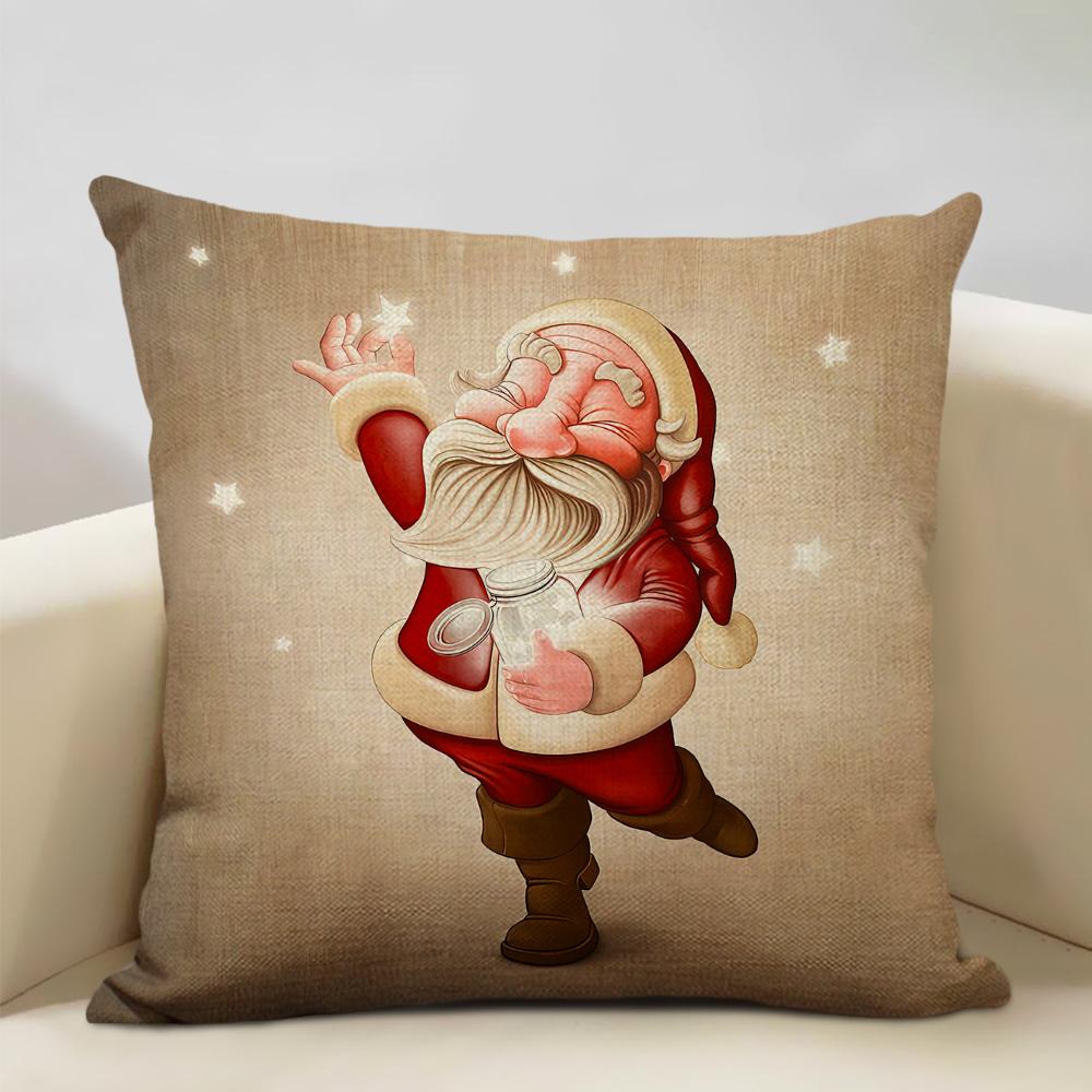Christmas Decorative Cushion Cover Santa Claus Snowman Pillow Case 45x45cm Pillowcase Happy New Year Home Decor