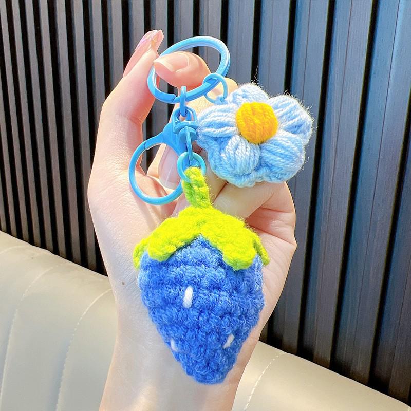 Hand-Woven Plush Persimmon Good Luck Keychain Pendant