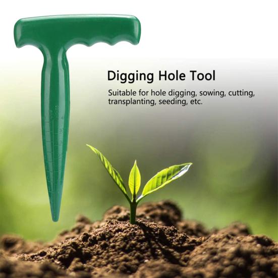 Hand-held Garden Hole Puncher Clear Scale Comfortable to Hold Lightweight Digging Hole Tool for Hole Digging
