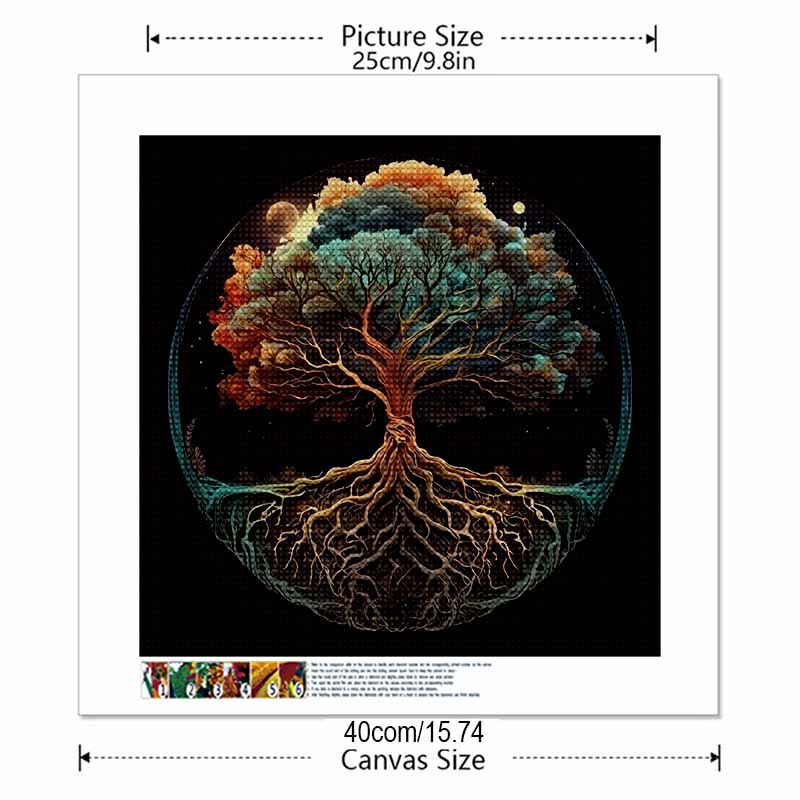 New Arrival 5D DIY Full Circle Diamond Painting "Round Tree Roots" Embroidery Cross Stitch Home Decor Gift