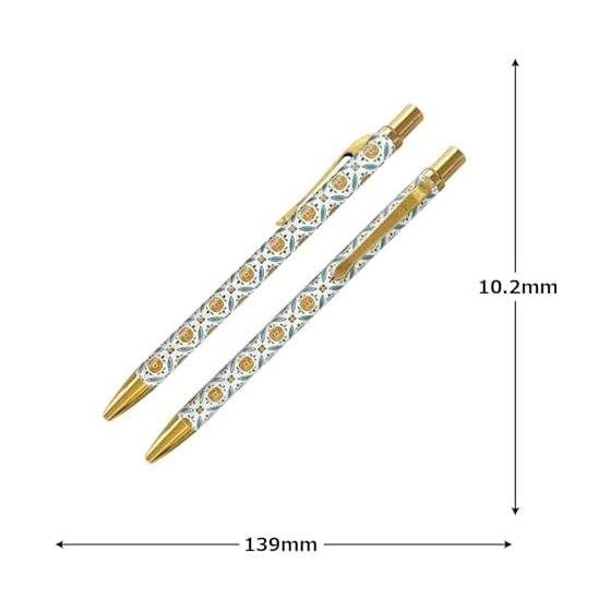 IWI Gel Ink Ballpoint Pen, 0.5mm, Retro Old Taiwan Tile Yellow Hibiscus, 3H921-TILES MH, Aluminum Alloy
