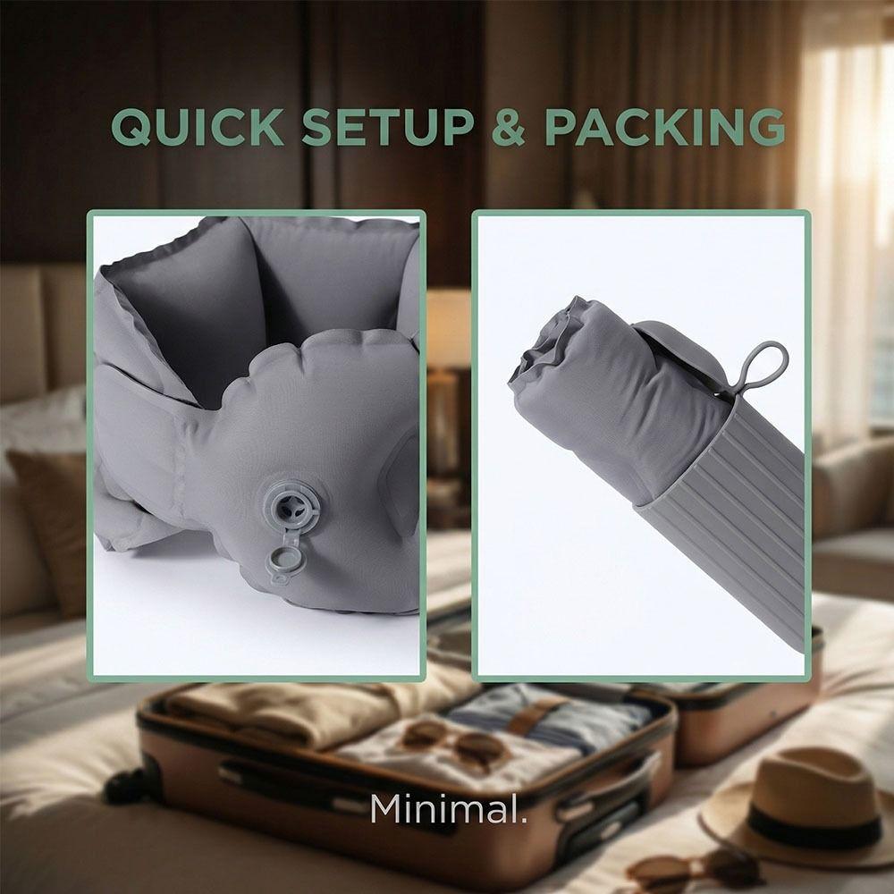 with Storage Box U-shaped Neck Pillow Breathable Ring Neck Pillow Inflatable Travel Pillow Travel