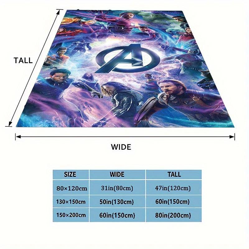 1pc Avengers Printing Blanket - Soft, All-Season Throw for Living Room, Bedroom,Personalized Gift with Adorable Cartoon Design