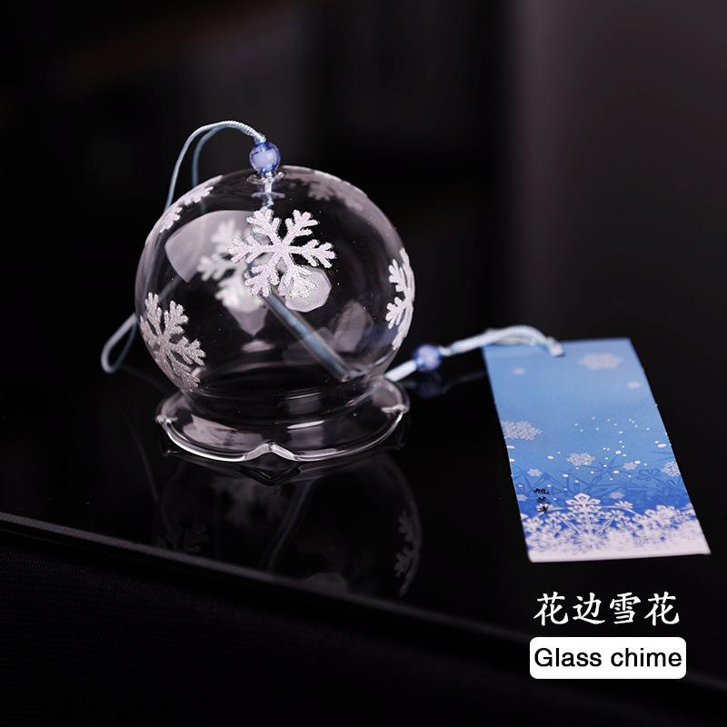 Japanese Style Cute Wind Chime Handmade Glass Painted Hanging Ornament Creative Gift for Girls