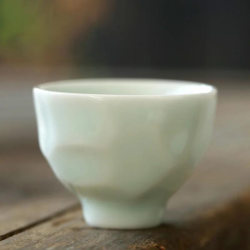 

White Jade Kung Fu Cup Ceramic Master Cup Tea Ceremony Cup Small Cup Ceramic Whiteware Teacup Single Cup Retro Style Cup Teacups 200ml