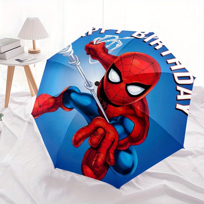 

Spider-Man,Birthday,Cartoon Theme Automatic Compact Folding Cute Umbrella - Portable and Durable, 8-Bone Iron Umbrella for All Weather070706